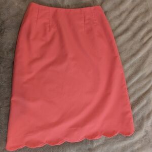 Vintage 1970s Lilly Pulitzer Womens Pink Scalloped Hem Skirt Tulip Pocket Small